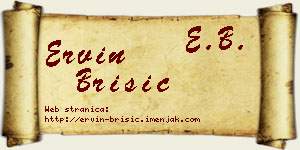 Ervin Brisić vizit kartica